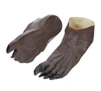 WEKAMOS Couvre-pieds de Loup-garou Marron en Tissu Résistant pour Halloween et Carnaval, Décorations D'halloween Effrayantes, Paire de Couvre-pieds Podothèque D'horreur, Accessoires