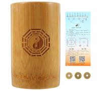 WEKAMOS Divination Game Bamboo Bucket Set with Chinese Feng Shui Pot for Family Gathering and Temple Use