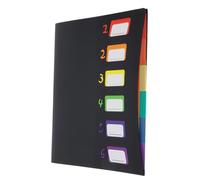 WEKAMOS Dossier de Bureau Pages avec Compartiments Trieur Document Portable et Pratique pour Bureau Réunions et Noir