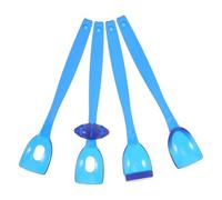 WEKAMOS Ensemble 4 Pièces Cuillères Orthophonie Garçon et Filles Bleu Jouets à Mâcher Oraux pour Stimulation Sensorielle, Renforcement Motricité Orale, Exercices Coordination Buccale,