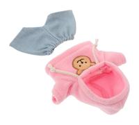 WEKAMOS Ensemble de Vêtements pour Poupée Ours en Peluche 20 CM Sweat à Capuche Rose Jean Bleu Clair Vêtements de Poupée Miniatures Doux et Réutilisables Costume ’Garçon et Filles