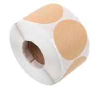 WEKAMOS Étiquettes Autocollantes en Papier Kraft 1,5 Pouces Rondes, Rouleau de 3, Étiquettes Vierges Inscriptibles pour Bureau, Organisation, Événements et Rangement
