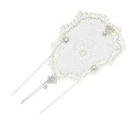 WEKAMOS Éventail de Mariage Satin avec Franges et Fleurs Éventail Décoratif pour Mariée Accessoire Élégant pour Danse et Photographie Pratique et Durable