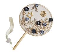 WEKAMOS Éventail Rond Vintage Chinois pour Mariage Accessoire Traditionnel pour Mariées Danse Décoration et Photo pour et