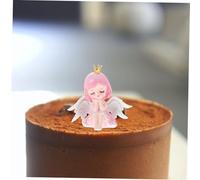 WEKAMOS Figurine Fille Résine Rose Décoration Gâteau Fée pour Anniversaire Mini Statue Ange Gâteau pour Shower et Fête
