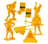 WEKAMOS Figurines Miniatures Travailleurs Construction Décoration Gâteau Anniversaire Thème Chantier Sécurisé Plastique