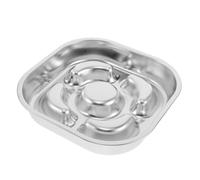 WEKAMOS Gamelle Puzzle pour Animaux en Acier Inoxydable 23X23 CM, Bol à Alimentation Lente Antidérapant pour Chiots et Chats, Mangeoire Labyrinthe Solide pour Ralentir la Prise Alimentaire