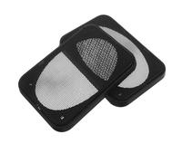 WEKAMOS Grille de Haut-Parleur de portière de Voiture, Cache-Haut-Parleur à 4 Points, Protection Ronde en Acier Noir, Installation Facile, Lot de 2 pour Haut-Parleur Audio