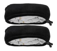 WEKAMOS Housses de Béquilles Épaisses en Velours de Soie Noire, Coussinets D'aisselle Confortables en Coton, Lot de 1 Paire, Protection Remplaçable pour Cannes, Usage Quotidien