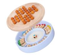 WEKAMOS Jeu de Mémoire en Bois Échiquier et Pièces Colorées, Jeu Éducatif pour Garçon et Filles, Entraînement Logique, Coffret de Rangement Compact, pour Famille et Fêtes