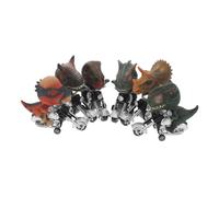 WEKAMOS Jouet de Moto Dinosaure à Friction pour Garçon et Filles, Lot de 6 Set de Pièces, Véhicules Animaux en Plastique, Taille Moyenne, Mécanisme Inertiel sans Pile, Adapté aux Jeux