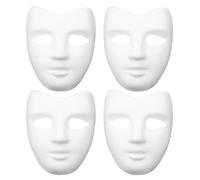 WEKAMOS Kit de 4 Masques en Pâte à Papier Blanc à Peindre Soi-même Masques Faits Maison pour Bal Masqué Non Peint Accessoires Créatifs pour Fête et Cosplay Loisirs Manuels Adultes