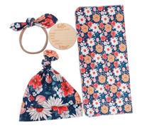 WEKAMOS Kit de Couverture Demmaillotage pour Né avec Bonnet Bandeau et Plaque Doux Confortable et Décoratif pour Garçon Fille Garçon Fille