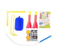 WEKAMOS Lanceur de Fusée Pneumatique Extérieur pour Garçon Fille EVA avec Angle Réglable Stable et Portable Éducatif pour Filles et Garçons Plein Air Rouge Orange