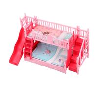 WEKAMOS Lit Superposé Miniature pour Maison de Poupées avec Échelle Ensemble de Meubles Charmant Couleur Vive pour Accessoire pour Agrémenter la Chambre de Poupées