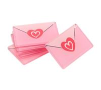 WEKAMOS Lot de 10 Breloques Pendentifs en Acrylique de Cœur Enveloppe 4 CM Légers et Résistants pour Fabrication de Boucles D’Oreilles Bracelets et Bijoux de Saint-Valentin Artisanaux