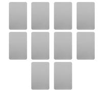 WEKAMOS Lot de 10 Cartes de Visite en Acier Inoxydable Brossé Recto-Verso Coins Arrondis Vierges pour Gravure Laser Cartes Métalliques Personnalisables Professionnelles Usage Bureau