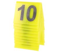 WEKAMOS Lot de 10 Marqueurs de Preuve en Acrylique Jaune Numérotés 1 à 10, Accessoires Multifonctions pour Décoration Fête Halloween, Jeux D’enquête et Numéros de Table Originaux