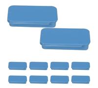 WEKAMOS Lot de 10 Mini Boîtes de Rangement en Fer-blanc Coulissantes, 60 X 33 X 11 Mm, Double Face Bleu, Boîtes Métalliques Portables à Couvercle Coulissant pour Bonbons, Bijoux