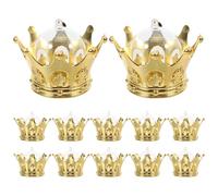 WEKAMOS Lot de 12 Boîtes à Bonbons de Couronne Dorée Boîtes à Dragées pour Mariage et Anniversaire Contenants Plastiques Plaqués pour Chocolats et Desserts Décorations Festives