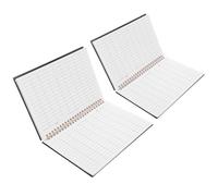 WEKAMOS Lot de 2 Carnets Registre des Comptes Couverture Pp Imperméable, 60 Pages à Lignes Verticales et Horizontales, Cahier à Grille Vierge pour Gestion Financière et Fournitures