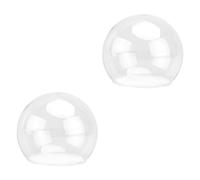WEKAMOS Lot de 2 Cloches en Verre Transparent 12 CM Dômes Décoratifs pour Micro-Paysage et Décoration de Gâteau Couverture en Verre pour Fleurs Immortelles et Fournitures de Bricolage
