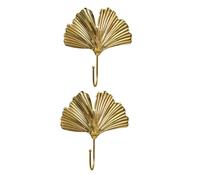 WEKAMOS Lot de 2 Crochets Muraux de Feuille en Fer Doré et Argenté, Style Nordique, pour Suspendre Vêtements, Chapeaux et Manteaux, Décoration Murale Créative pour Entrée et Chambre