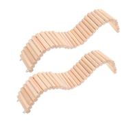 WEKAMOS Lot De 2 Échelles en Bois Naturel pour Hamster Et Chinchillas, Rampes D’Escalade 6x40 Cm, Jouets D’enrichissement pour Cage, Ponts pour Petits Animaux De Compagnie, Aire De Jeu Interactive