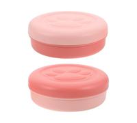 WEKAMOS Lot de 2 Gamelles Portables pour Chien S 12 X 11 Cm en Plastique Léger Bicolore avec Compartiment à Friandises, Bol d'eau et Nourriture pour Randonnée et Voyage