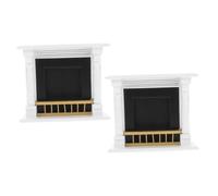 WEKAMOS Lot De 2 Mini Meubles Rétro en Bois Blanc pour Décoration De Maison Accessoires Miniatures pour Maison De Poupée
