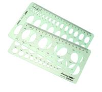 WEKAMOS Lot de 2 Règles de Dessin Géométriques Transparentes en Plastique Gabarits de Dessin pour Cercles et Ellipses Outils de Mesure Mathématique pour École Bureau et Architecture