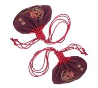WEKAMOS Lot de 2 Sachets Parfumés pour Femme en Brocart Chinois Rouge Foncé Sachets Vides Respirants et Portables pour Vêtements Bijoux Voyages et Rangement Quotidien