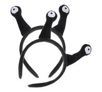 WEKAMOS Lot de 2 Serrage-têtes à Antennes D’escargot pour Garçon et Filles et Adultes, Taille Unique, en Plastique Léger Noir, Accessoire de Coiffure Cosplay et Fête Masquée