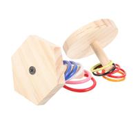 WEKAMOS Lot de 2 Set de Jouets Intelligence pour Perroquets et Perruches en Bois Naturel, Anneaux Éducatifs Colorés pour Cage, Stimulation Mentale et Divertissement des Oiseaux