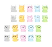 WEKAMOS Lot de 20 Mini Figurines de Chats en Résine Phosphorescente, Décoration Miniature pour Micro-Paysage et Jardin, Animaux Lumineux Multicolores, Accessoires Décoratifs pour Maison