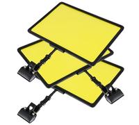 WEKAMOS Lot de 3 Porte-Étiquettes de Prix A4 avec Pince Support D’Affichage en Plastique ABS Noir avec Papier Jaune Effaçable pour Supermarché Fruits et Légumes Accessoire