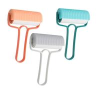 WEKAMOS Lot de 3 Rouleaux Adhésifs pour Enlever Poils D’Animaux Capuchon Rouleau Collant pour Vêtements et Meubles Accessoire Maison Réutilisable en Blanc Orange et Bleu Clair