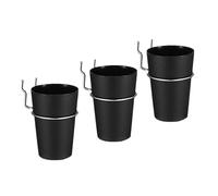 WEKAMOS Lot de 3 Sets de Godets de Rangement Noirs Supports pour Panneau Perforé Organisateurs Muraux Compacts Adaptés au Stockage D’Outils et Accessoires pour Atelier et Bureau