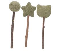 WEKAMOS Lot De 3 Sucettes Comestibles à l'herbe à Chat Bâtonnets à Mâcher Naturels Jouets Dentaires Friandises pour Chats pour Intérieur Et Extérieur Aide à L'hygiène Bucco-Dentaire