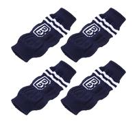 WEKAMOS Lot de 4 Chaussettes Antidérapantes pour Chiens Taille XL, Protections pour Pattes en Tissu Respirant Bleu Foncé Motifs Lettres, Manchons Confortables Idéals pour