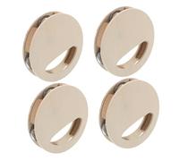 WEKAMOS Lot de 4 Hochets en Bois Non Peint à Clochette Ronde pour Garçon et Filles, Activités Manuelles Diy, Percussion Musicale Montessori, Peinture Créative, Développement Sensoriel,