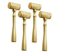 WEKAMOS Lot De 4 Petits Marteaux De Juge en pour Enfants Maillets Dorés pour Jeux Daudience Enchères Et Décorations Marteaux Denchérisseur Et De Jugement en Naturel