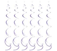 WEKAMOS Lot de 6 Décorations Suspendues Spirales en Plastique Longueur Ajustable Couleur Macaron Violet pour Fête Anniversaire Mariage et Décoration de Plafond