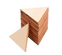 WEKAMOS Lot de 60 disques de bricolage triangulaires en bois brut pour projets de bricolage, surfaces lisses pour l'art et la décoration, les fêtes et les projets pour enfants