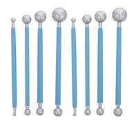 WEKAMOS Lot de 8 Outils à Pointiller à Double Extrémité pour Sculpture D'argile, Acier Inoxydable et Plastique, Prise en Main Confortable, pour Mandalas et Modelage de Pâte