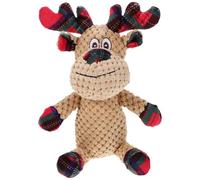 WEKAMOS Mâcher Résistant pour Chien en Peluche de Cerf de Noël Sonore Couineur pour Chiot Stimulateur Mental et Nettoyeur de Dents pour Petits Chiens en Période Festive