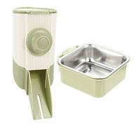 WEKAMOS Mangeoire Automatique pour Animaux Petits Distributeur De Croquettes PP Et INOX Accessoire Hamster Lapin Cochon Robuste Facile à Nettoyer pour Cage Intérieure