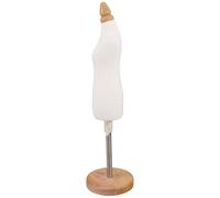 WEKAMOS Mannequin de Couture Féminin Miniature 1/4 en Coton Blanc avec Socle en Bois, Torse Naturel pour Vêtements Féminins, Outil Pédagogique pour Cours de Couture et Projets DIY