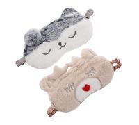WEKAMOS Masque de Sommeil en Peluche Animaux Cache-Œil Confortable et Obscurcissant Motif Chien et Cerf Accessoires de Voyage pour Siestes et Transports pour Garçon et Filles et Adultes