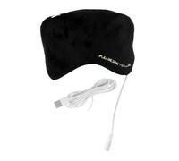 WEKAMOS Masque Yeux Chauffant USB Réglable Température Masque de Sommeil Doux et Occultant pour Adultes Confortable et avec Design Brodé Noir